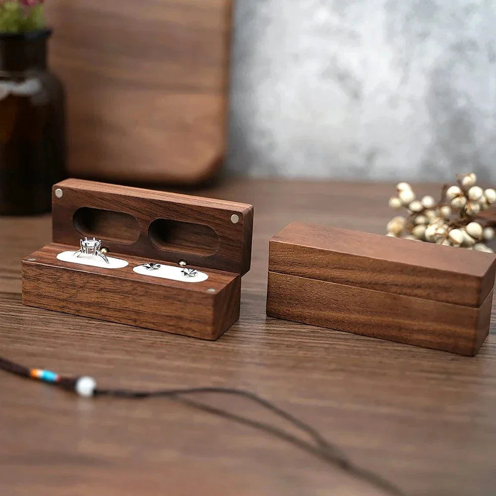 Ring 17.Walnut Wooden Ring Box diamond Pendant Neckl ace Ring earring Gift Display Packaging Case with Colors organizer joyero storage Horaclek
